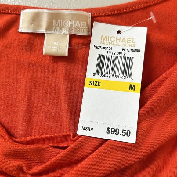 Michael Michael Kors Sleeveless Knot Detail Dress Orange Persimmon Coral Size M - Picture 11 of 15